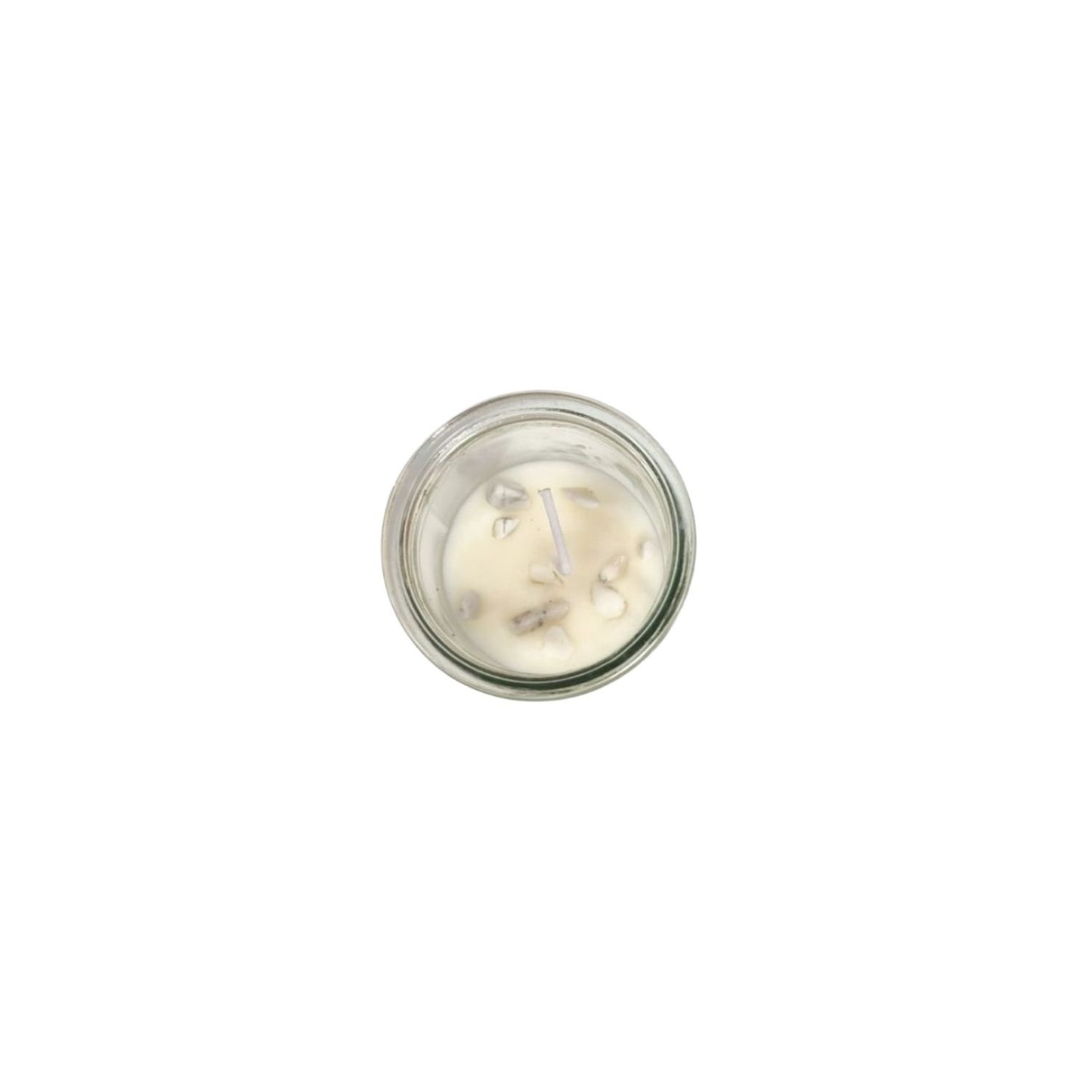 CLEANSING Magic Spell Soy Wax Candle with WHITE JASPER gemstones and SAGE; PEPPERMINT fragrance