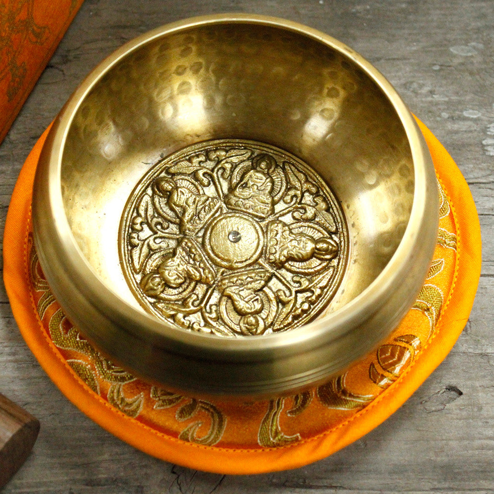 Five Buddha Brass Singing Bowl Set
