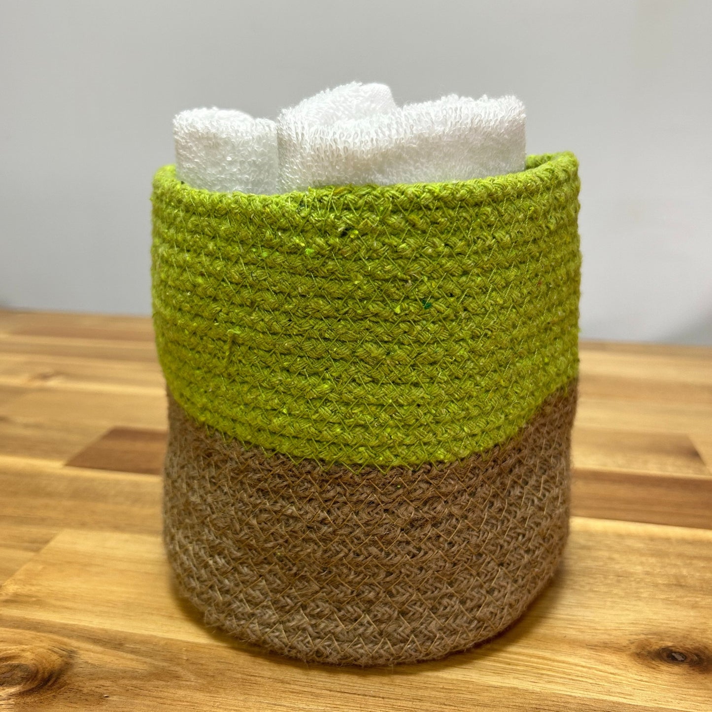 Pistachio Cotton Rope Storage Baskets x 3