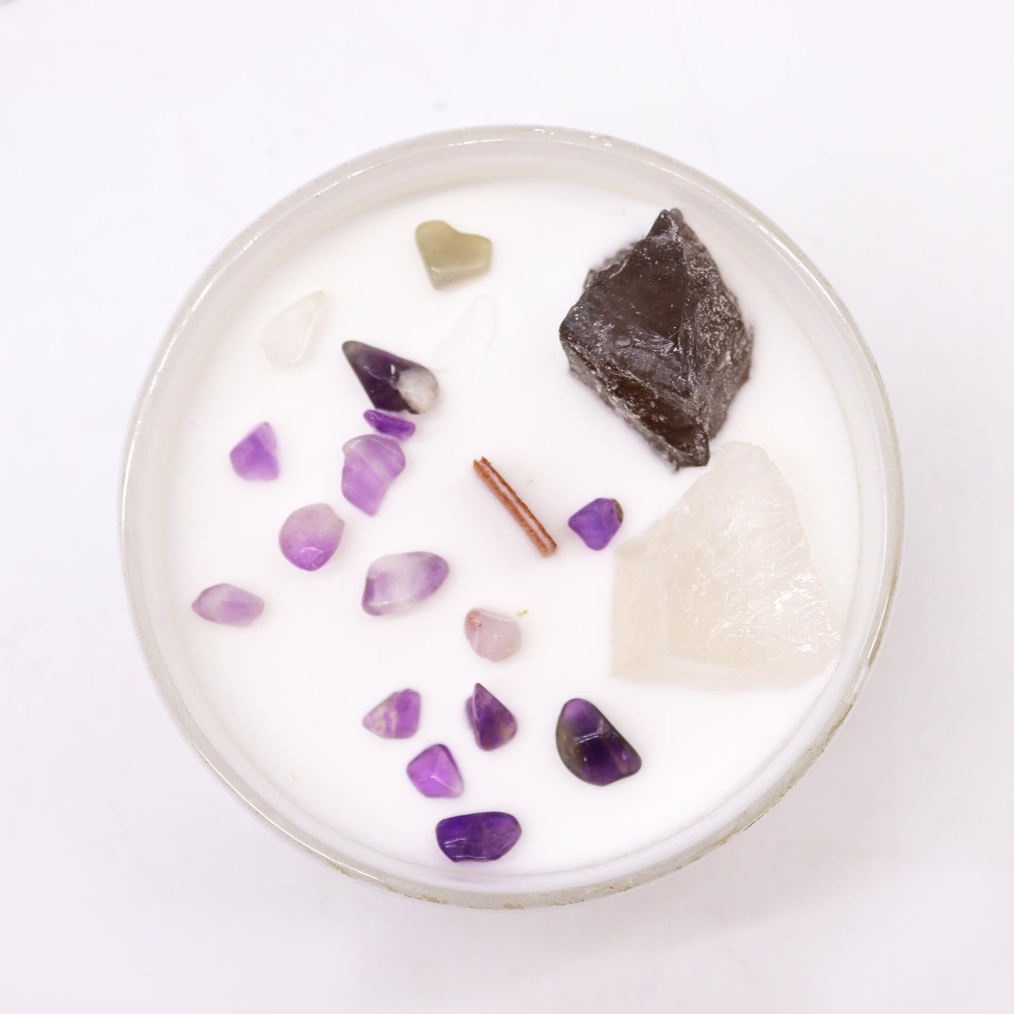 Crown Chakra Soy Crystal Candle with Celestite & Selenite