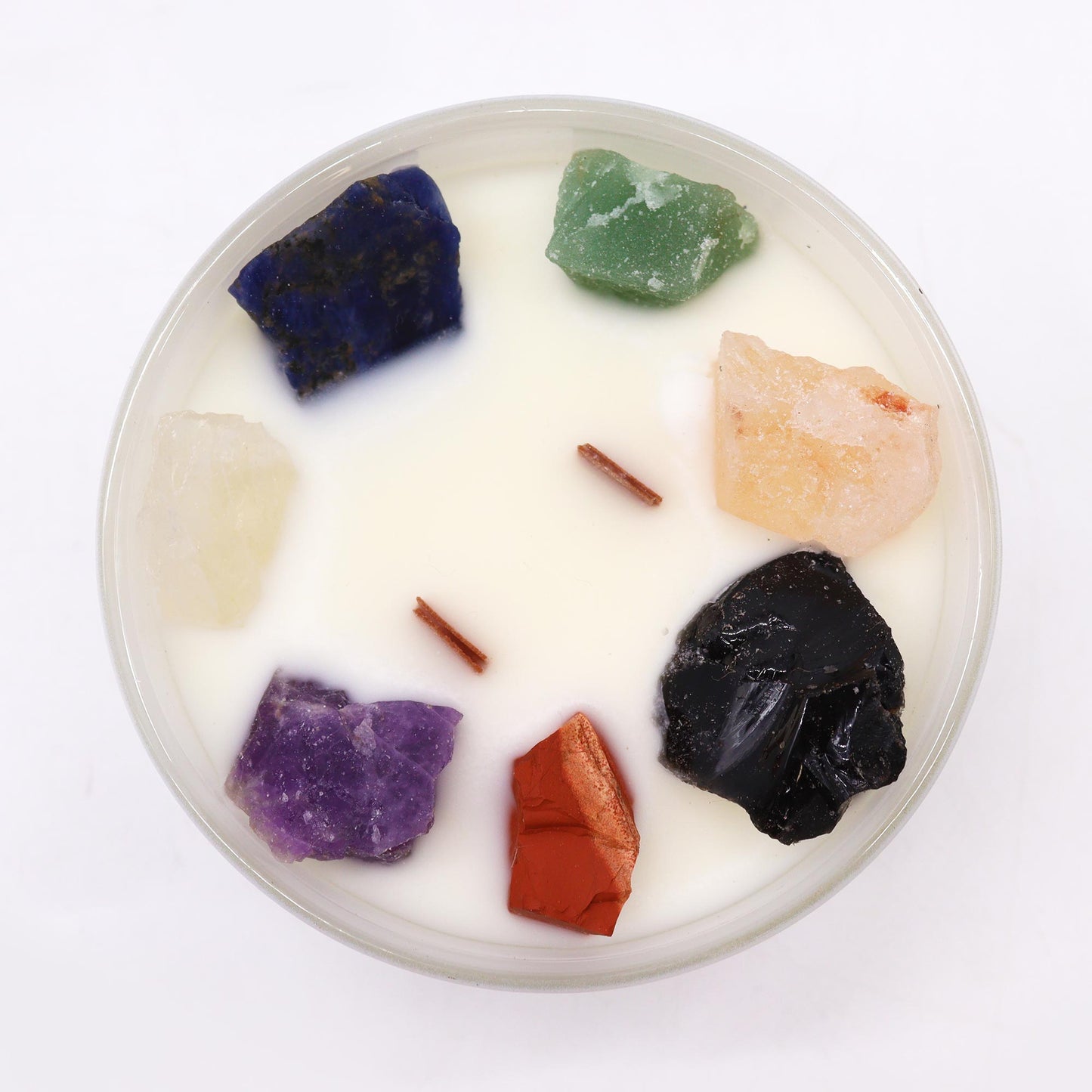 Seven Chakras Soy Crystal Candle with Crystals x 7