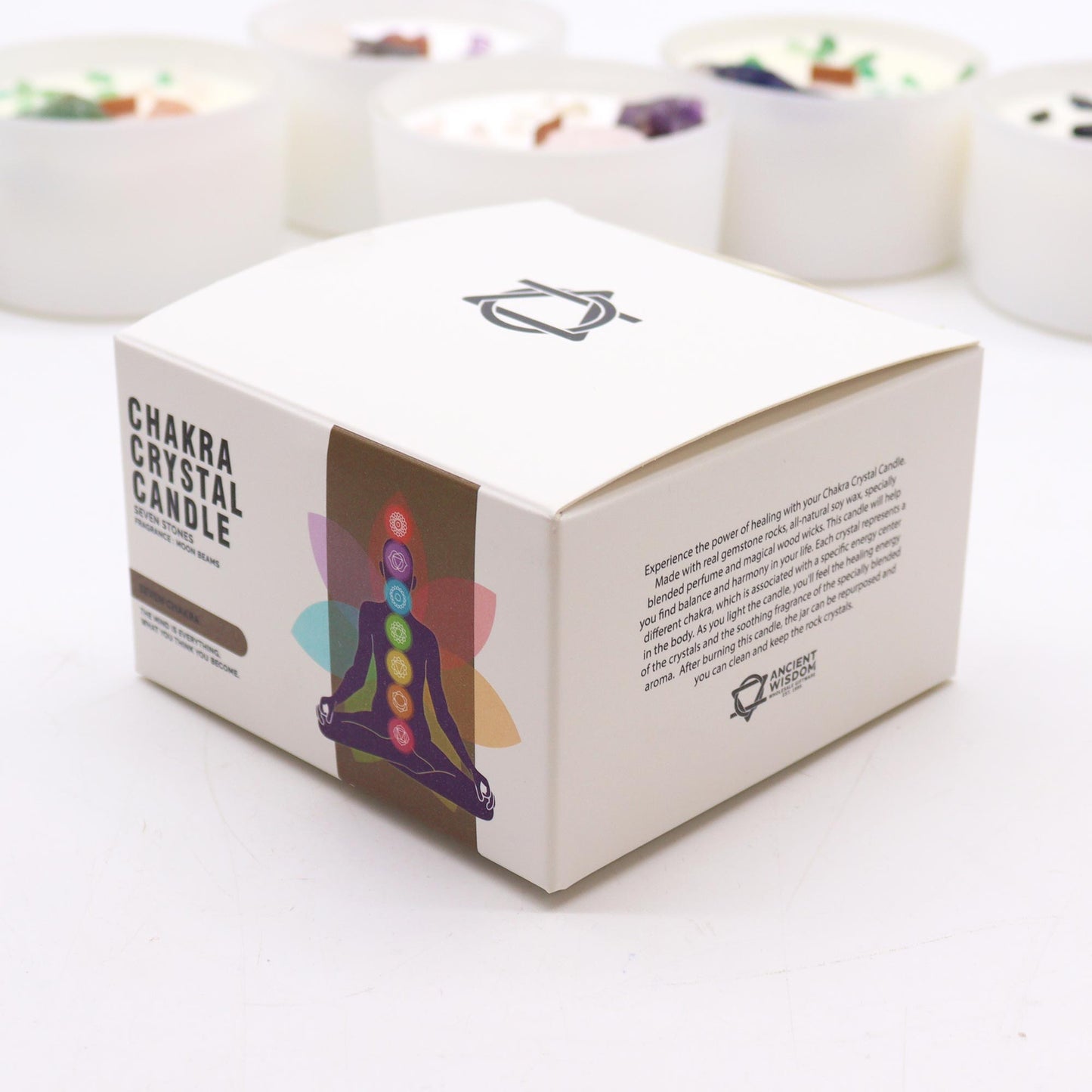 Seven Chakras Soy Crystal Candle with Crystals x 7