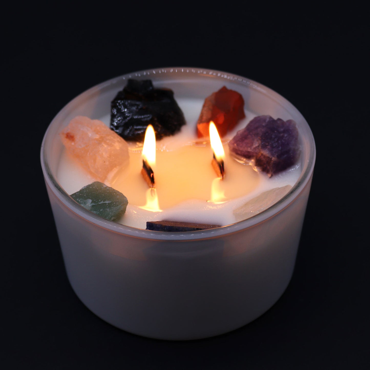 Seven Chakras Soy Crystal Candle with Crystals x 7