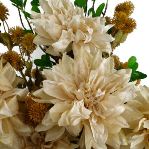 55cm Dahlia Flower Stems – Dusty cream x 6 silk stems