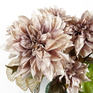 55cm Dahlia Flower Stem – Dusty Pink x 6 silk stems