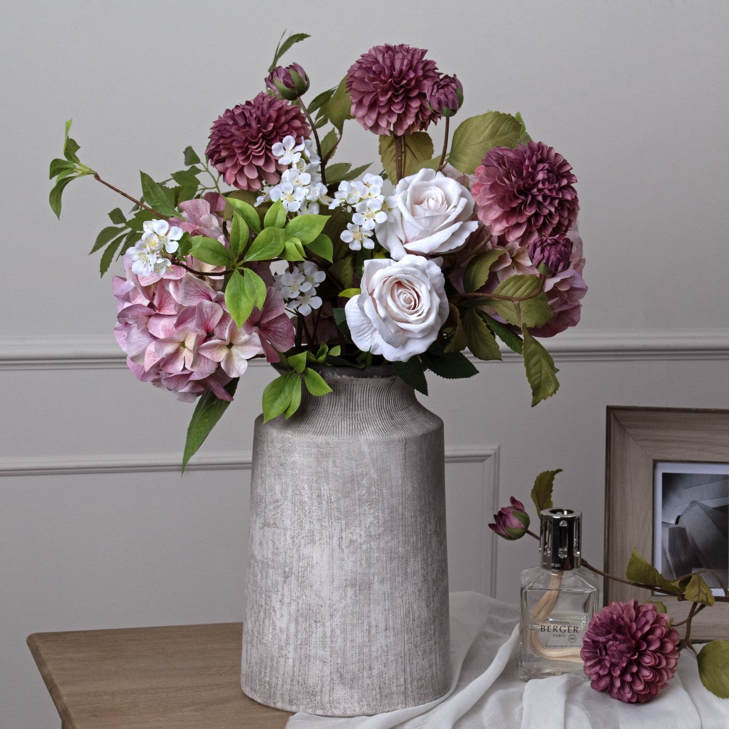 Shabby Pink SINGLE Hydrangea Stem