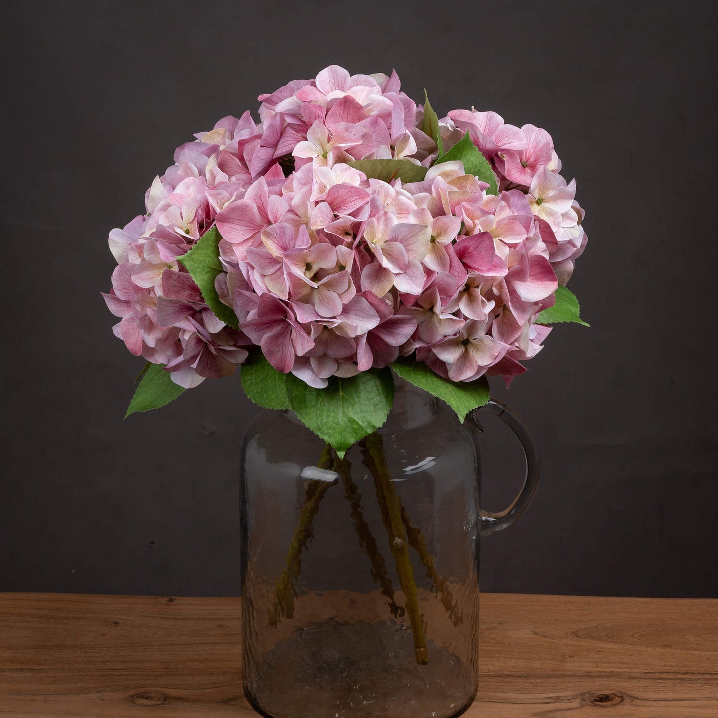 Shabby Pink SINGLE Hydrangea Stem