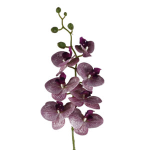 Pack of 6 x 100cm Artificial Phalaenopsis Orchid Purple Stems – 42 Flowers