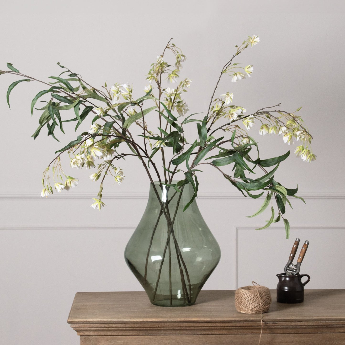 Bouquet Sage Green Glass Vase