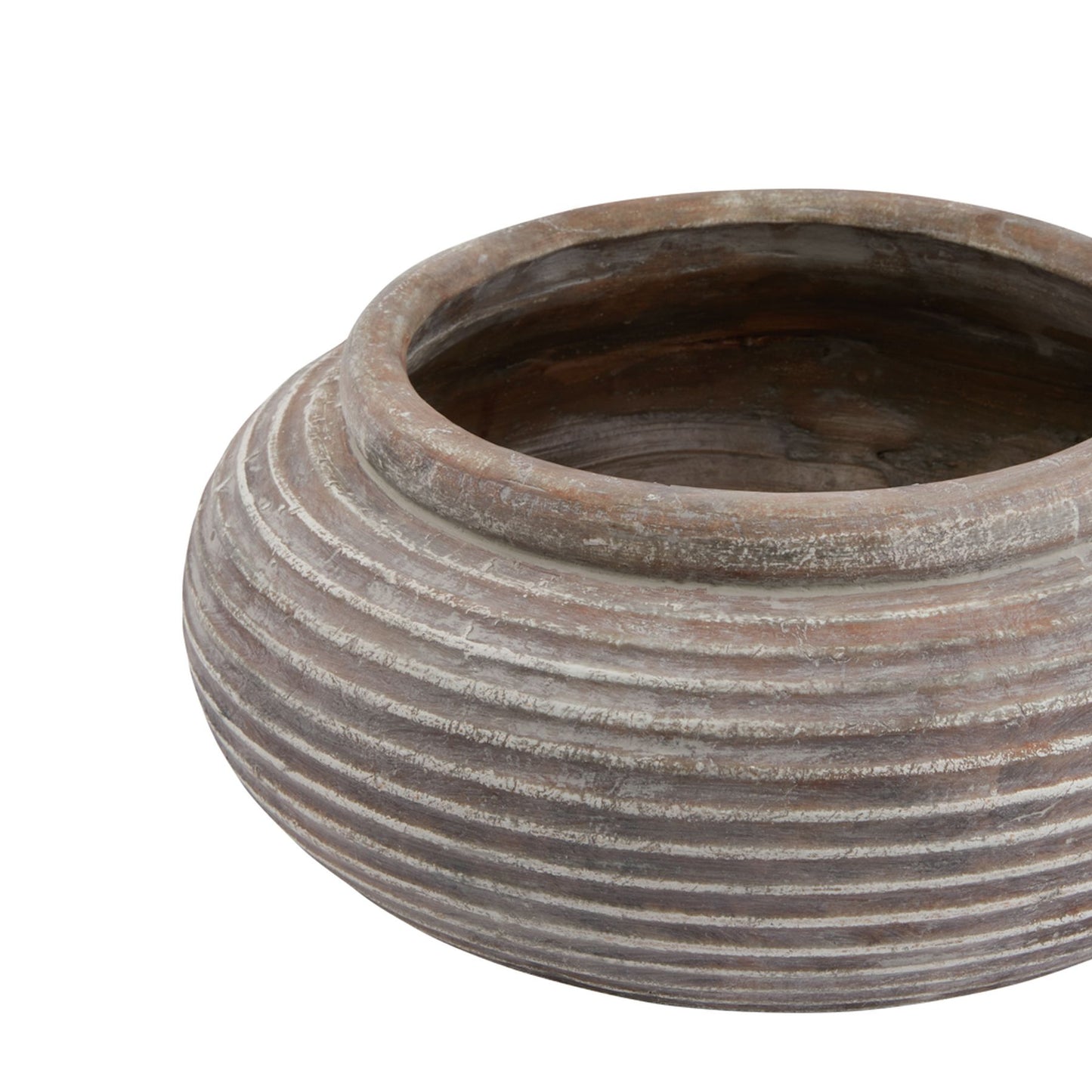 Karmic Siena Brown Ribbed Planter Pot