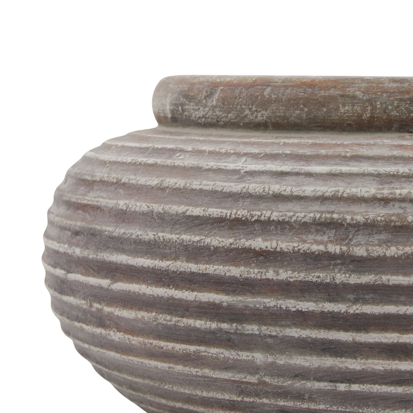 Karmic Siena Brown Ribbed Planter Pot