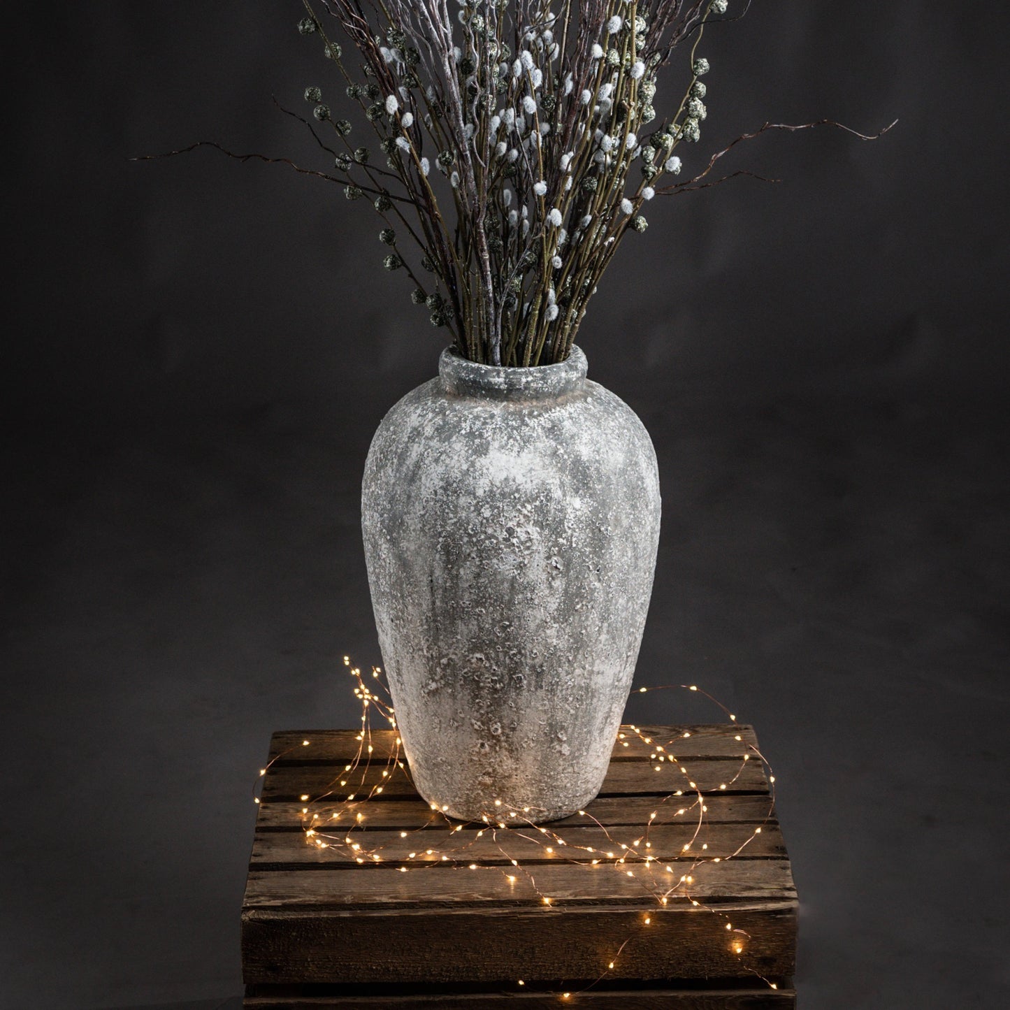 Karmic Tall Stone Aged Ceramic Vase