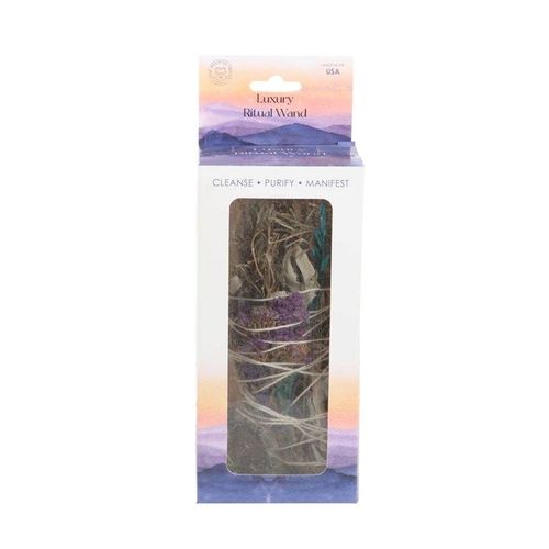 Ritual Wand Smudge Stick with Rosemary, Sage and Aventurine