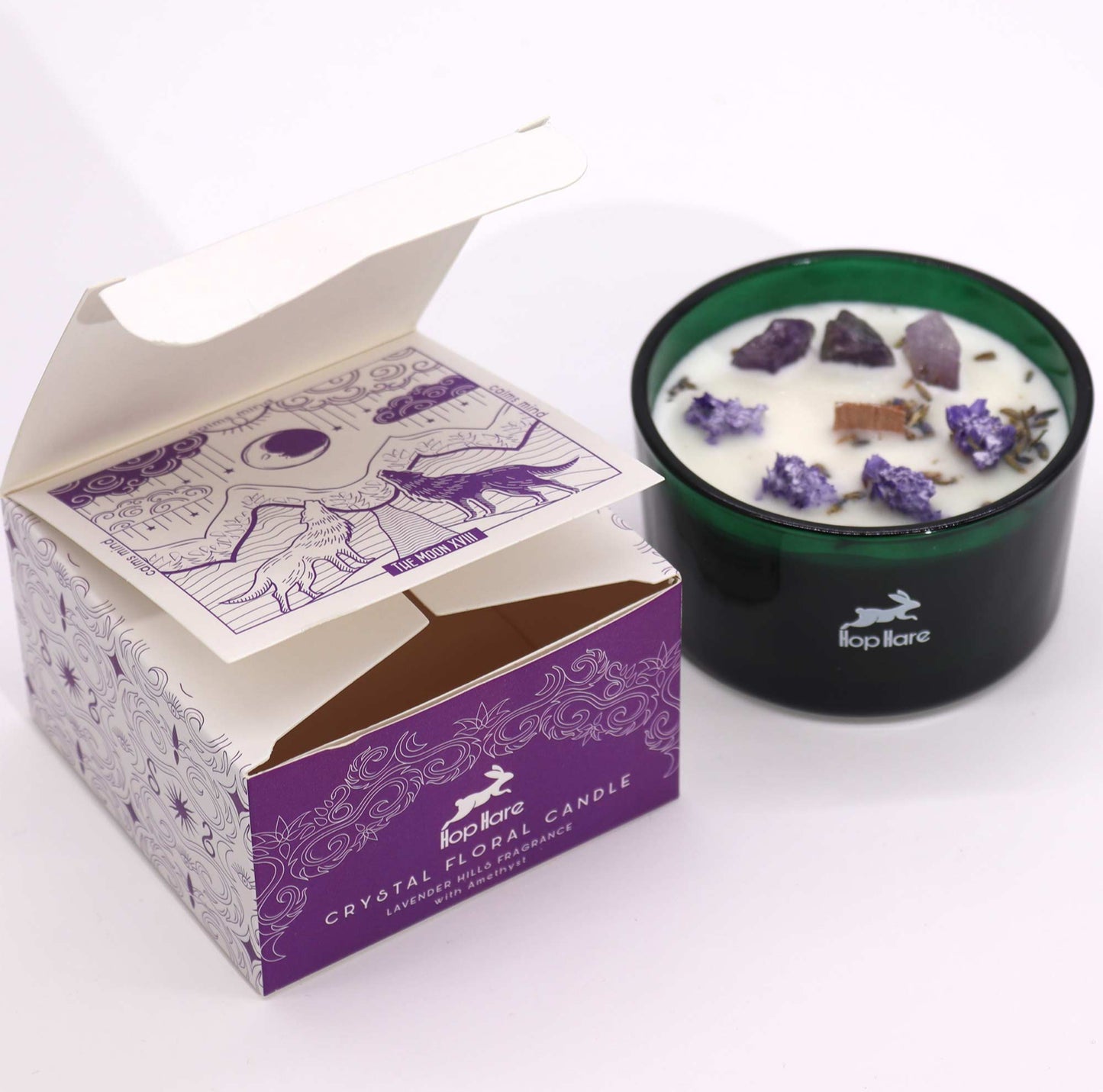 The Moon - Hop Hare Crystal Magic Flower Candle