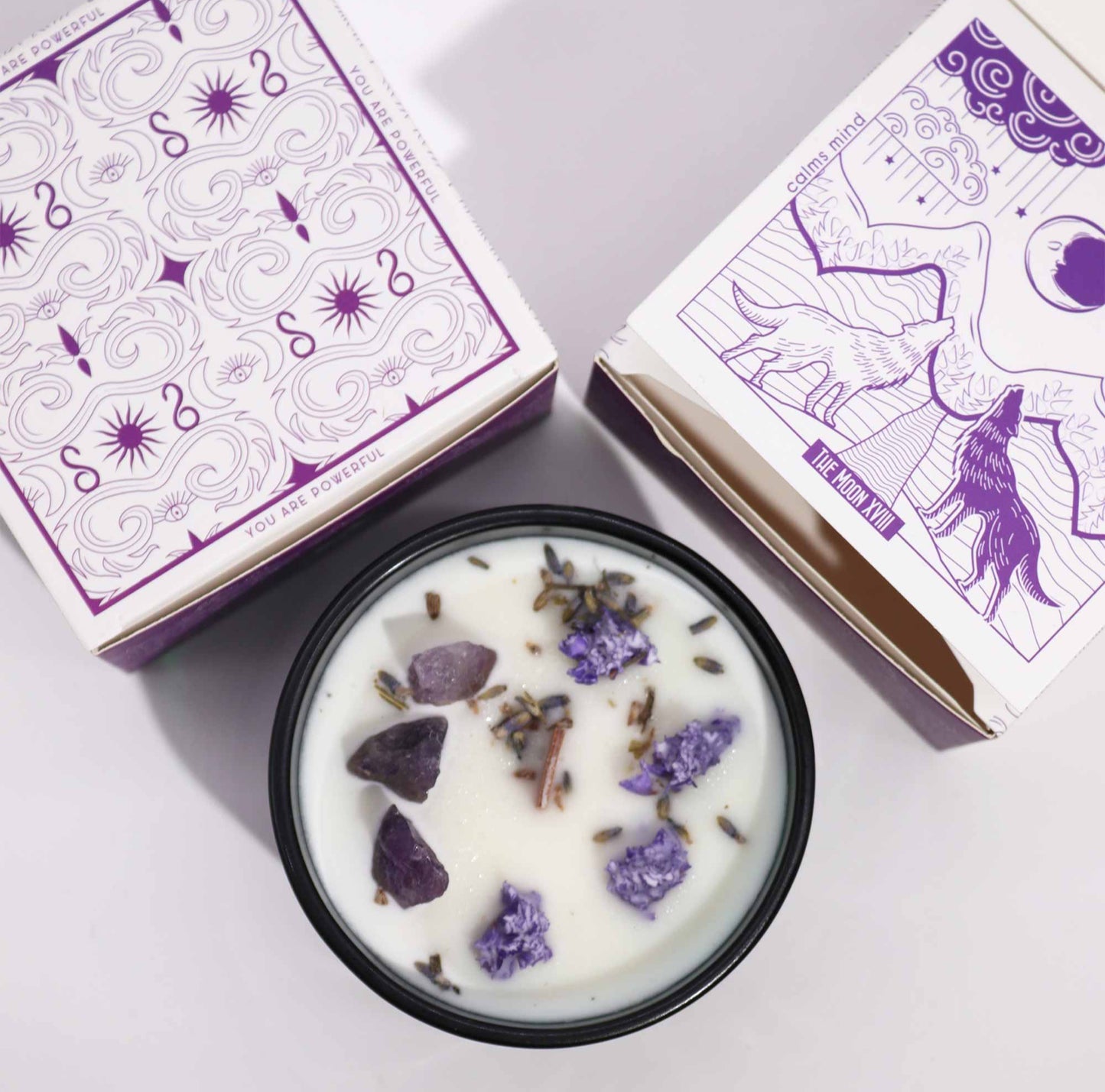 The Moon - Hop Hare Crystal Magic Flower Candle