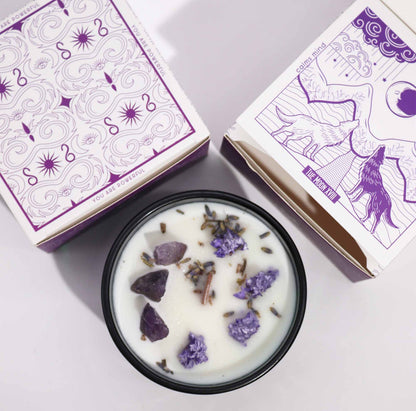 The Moon - Hop Hare Crystal Magic Flower Candle
