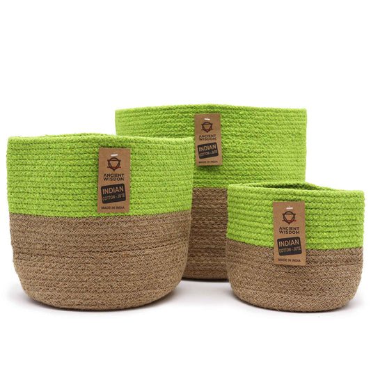 Pistachio Cotton Rope Storage Baskets x 3