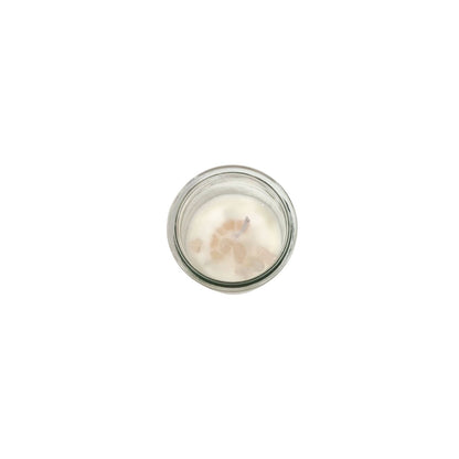 LOVE Magic Spell Soy Wax Candle with ROSE QUARTZ gemstones; JASMINE fragrance