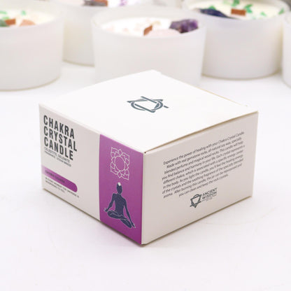 Crown Chakra Soy Crystal Candle with Celestite & Selenite
