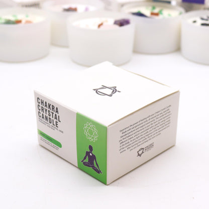 Heart Chakra Soy Crystal Candle with Rose Quartz & Jade