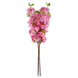 100cm Pink Artificial Blossom Stem x 6