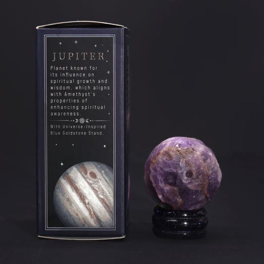 Amethyst Planet on a Sola Goldstone Stand (JUPITER)