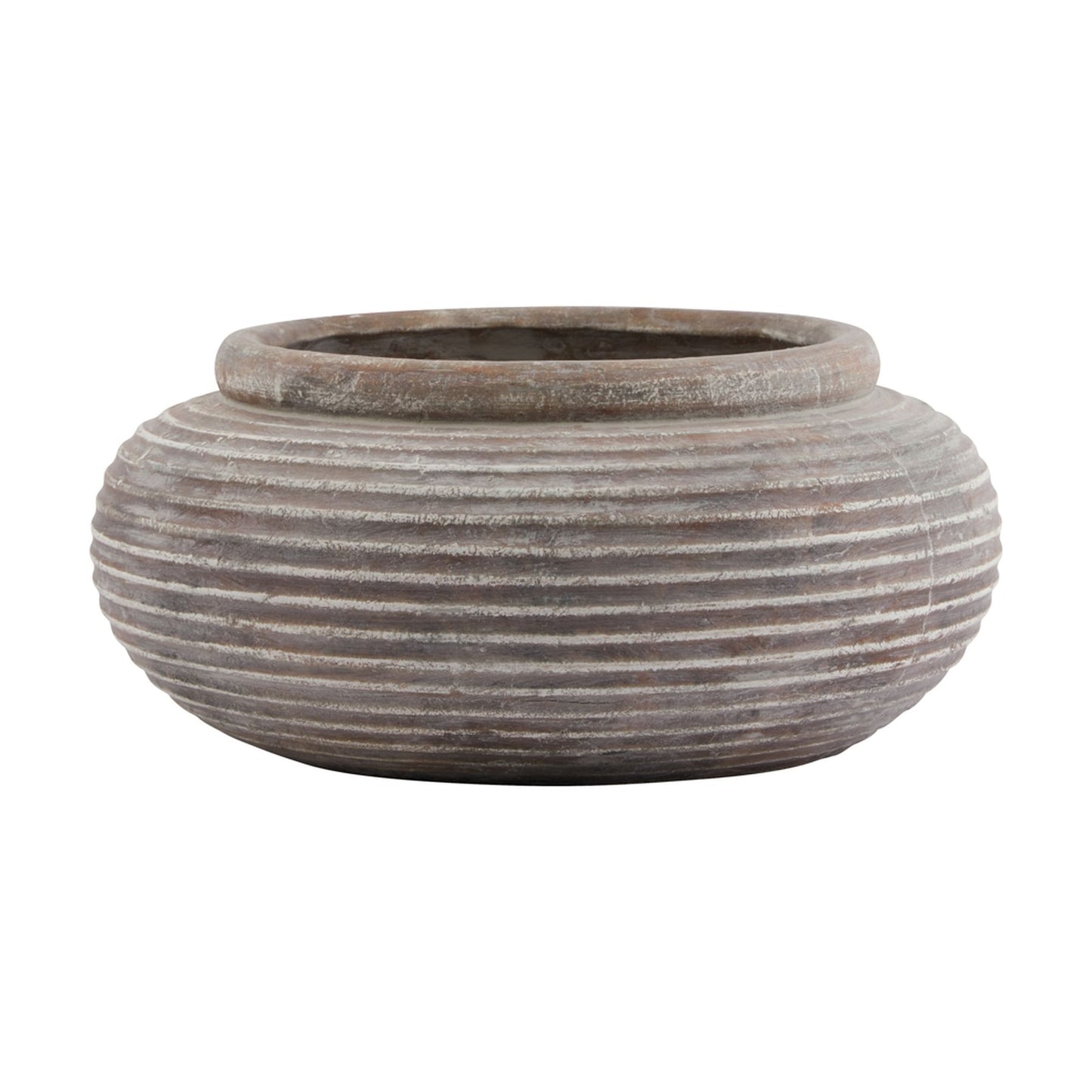 Karmic Siena Brown Ribbed Planter Pot