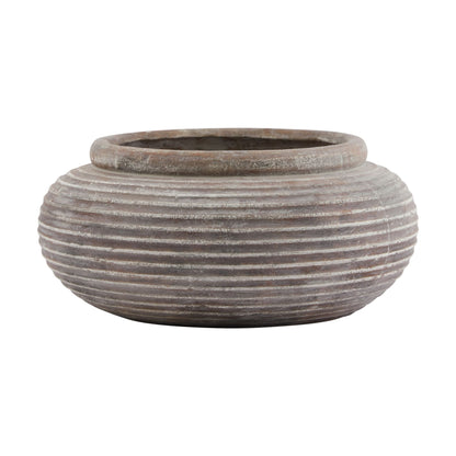Karmic Siena Brown Ribbed Planter Pot