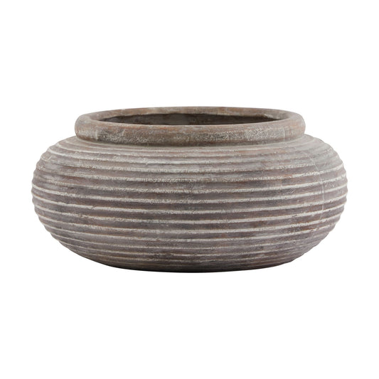 Karmic Siena Brown Ribbed Planter Pot