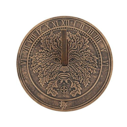 Green Man Terracotta Sundial by Lisa Parker