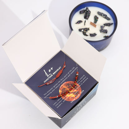 ZODIAC CANDLE LEO with gemstone bracelet