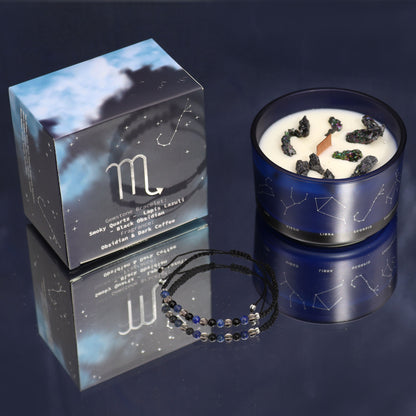 ZODIAC CANDLE SCORPIO with gemstones bracelet
